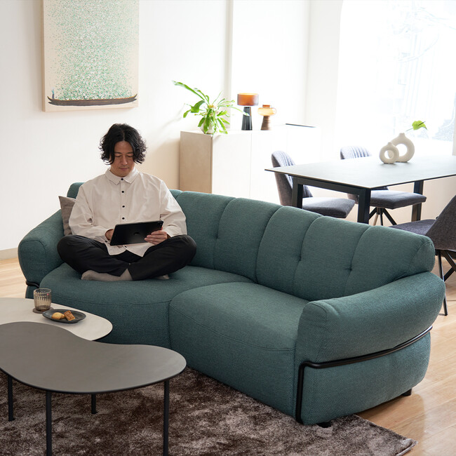 Elmina（エルミナ）シェーズソファ（GN） 