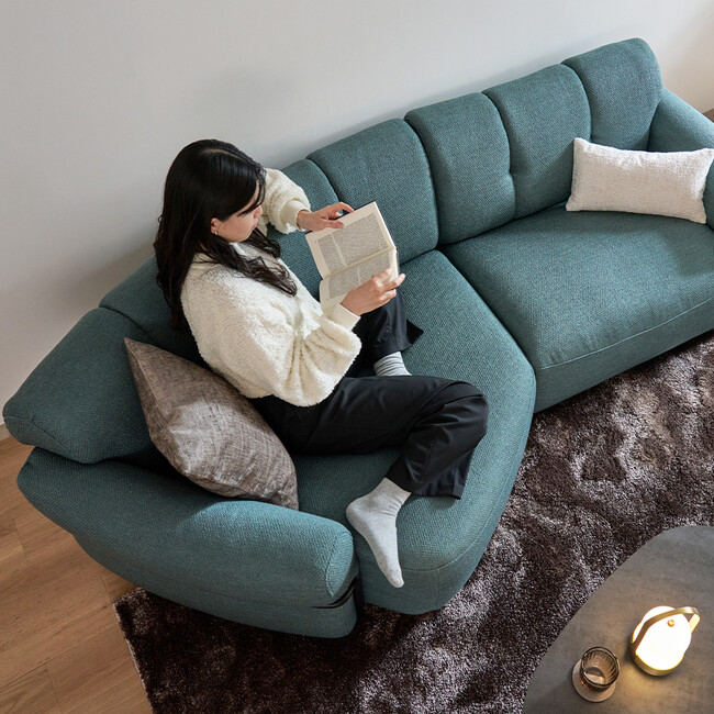 Elmina（エルミナ）シェーズソファ（GN） 