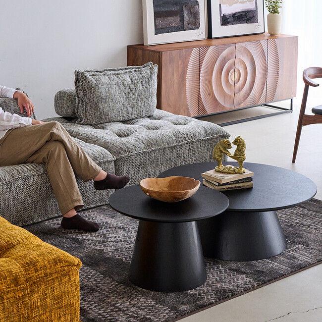 アルゴスⅡ リビングテーブル 90（Black） ブラック