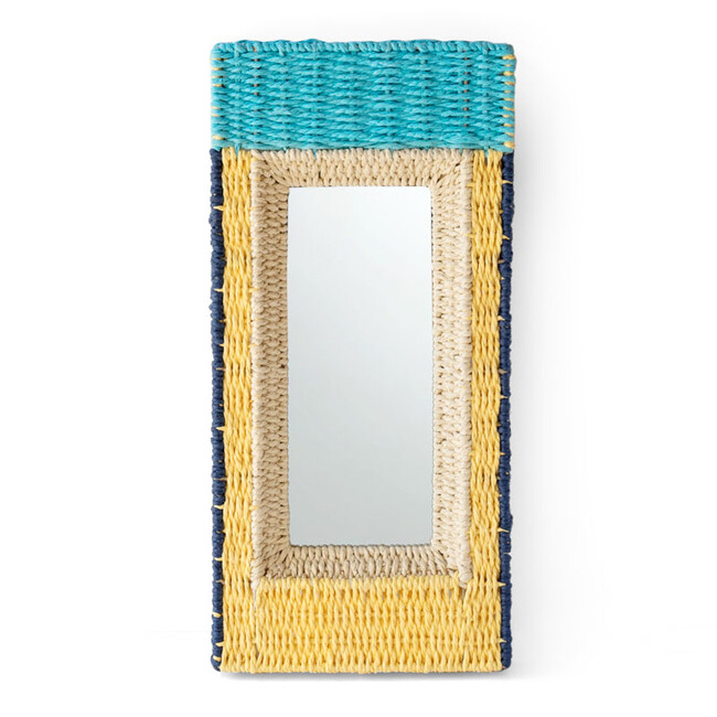 WEAVING WALL MIRROR Rectangle B　（イエロー×ブルー） ミラー イエロー×ブルー