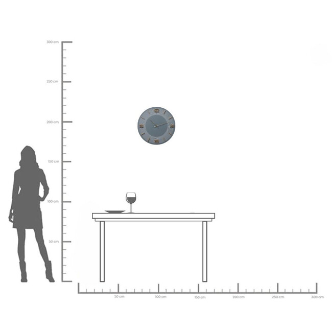 レオナルド グレー/ゴールド ウォールクロック 