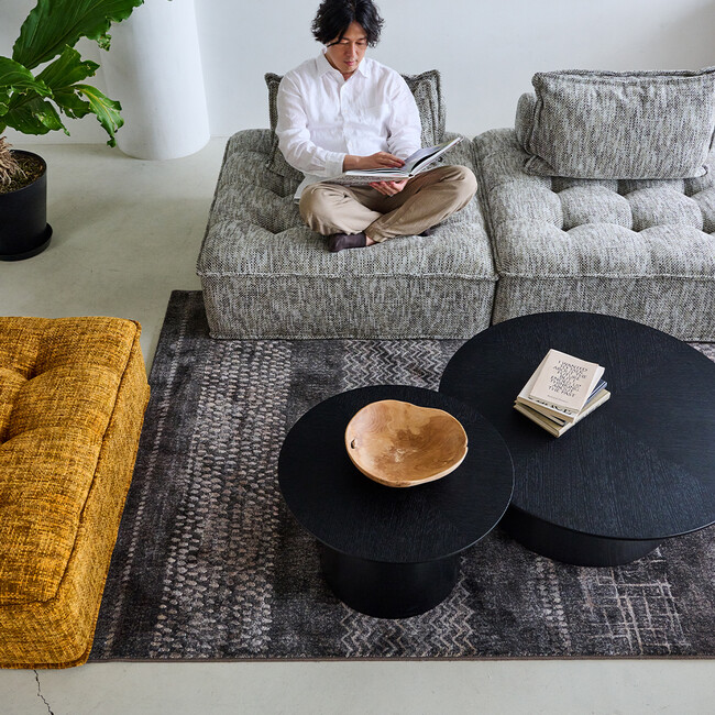 ブルジオ ラグ（ブラック） ブラック※画像のサイズは160X230 です。