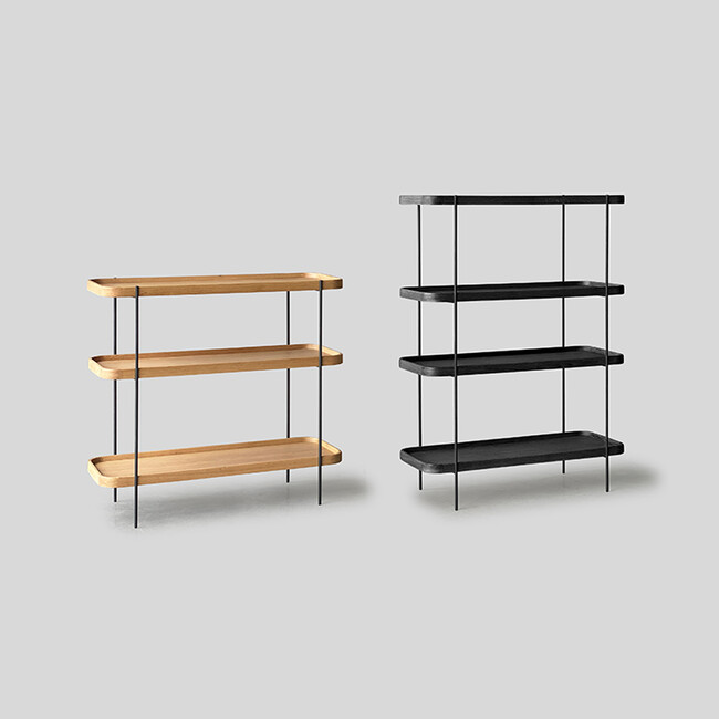 humla (フムラ) 100 shelf（Light oak） (左)100LOW（右）100TALL