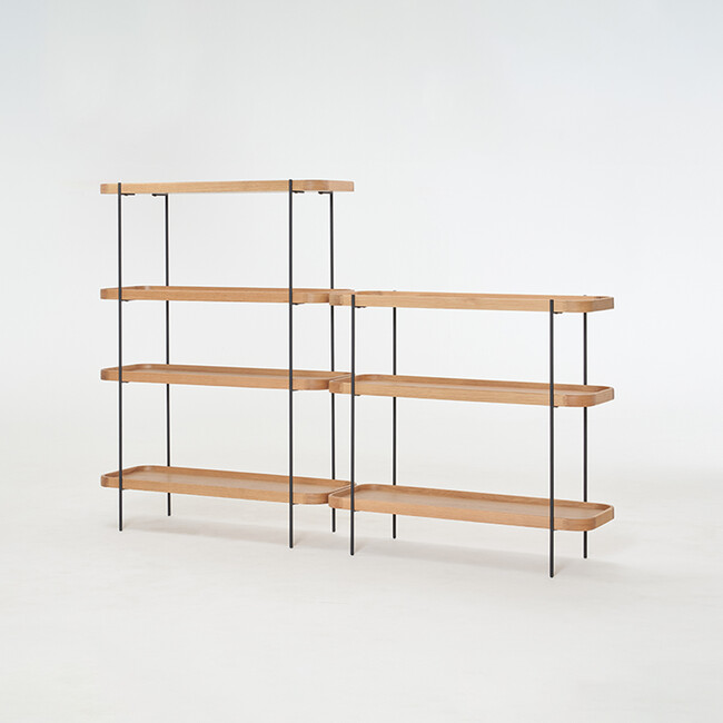 humla (フムラ) 100 shelf（Light oak） (左)100TALL（右）100LOW