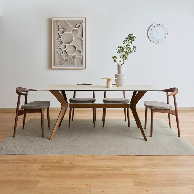 カリガリス トウキョウ セラミック ダイニングテーブル ／ Calligaris TOKYO ceramic Dining table[CS18-FR] P32C 天板：P32C トラベルチーノ　脚：P201 ウォールナット