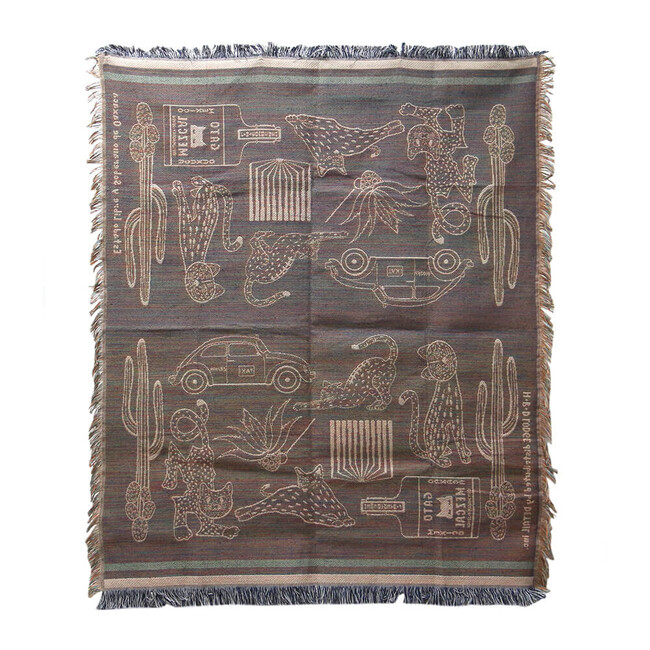 OAX THROWKET（オアハカ スローケット）Cat and more/Gray（キャットアンドモア/グレー） キャットアンドモア/グレー