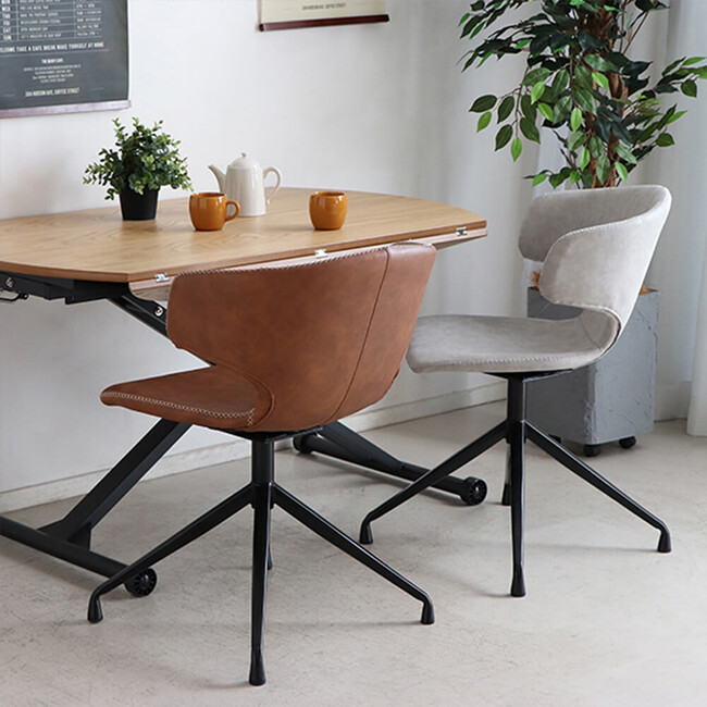 ARM（アーマー）ラウンド（回転）チェア（キャメル） 