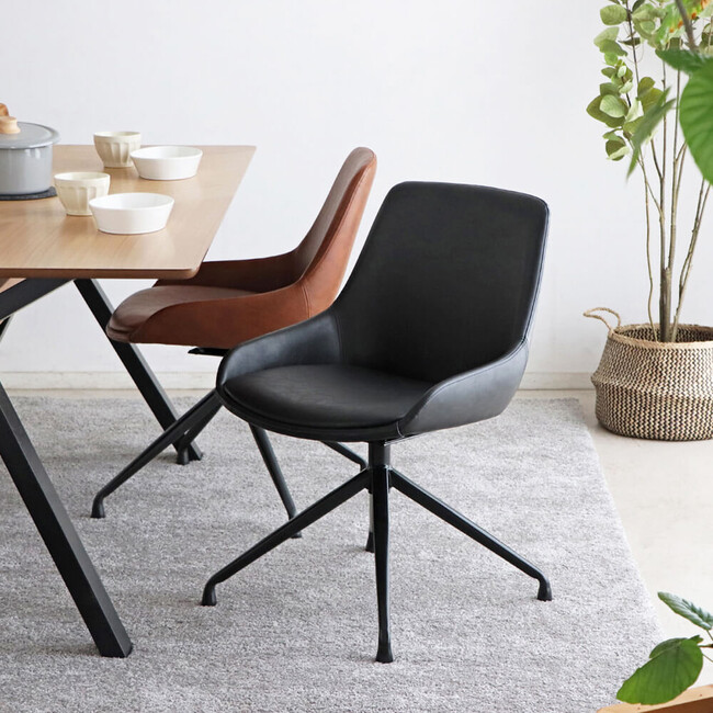 EDL（エデル）ラウンド（回転）チェア（ブラック） 