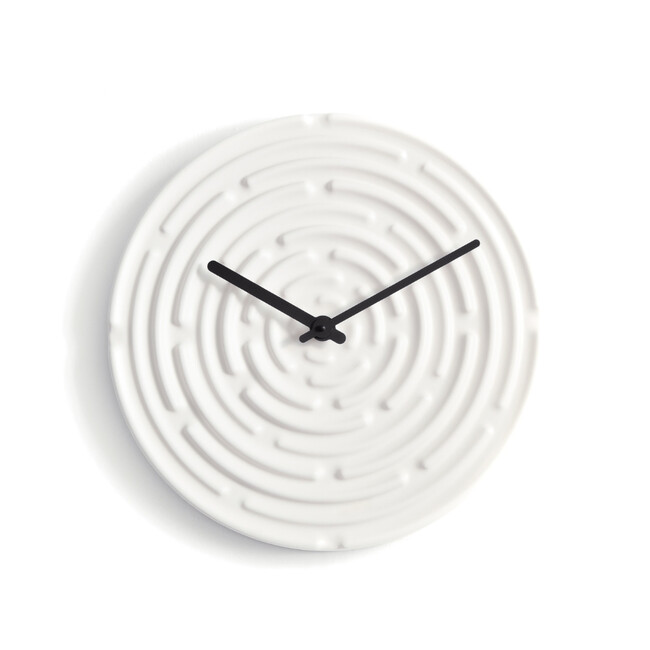 Minos Wall Clock Meringue White / Horizon Blue 