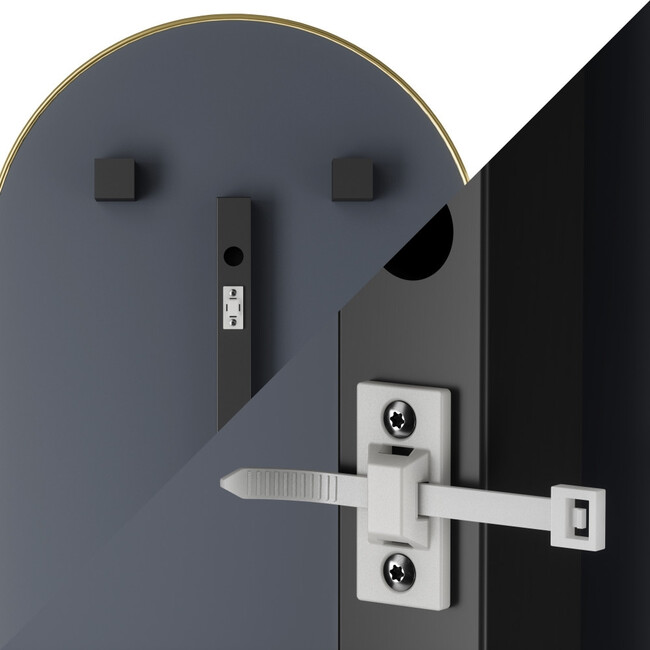 フーバ アーチド リーニング ミラー 51x157cm ブラス 