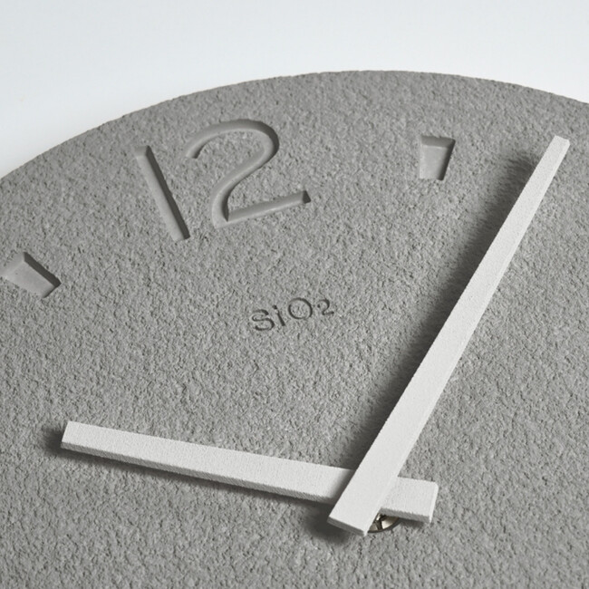 NY21-03 GY 珪藻土の時計 （掻き落とし）　グレー 