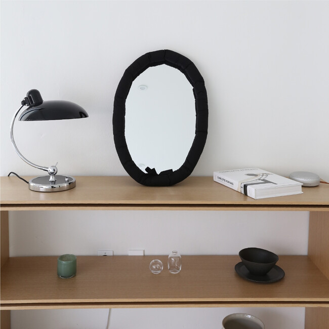 オーバルクッションミラー (ブラック) 