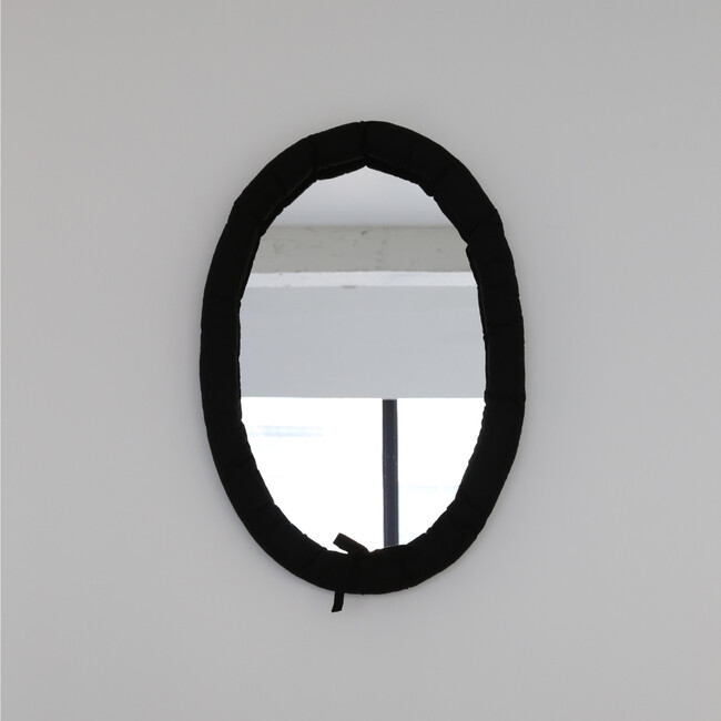 オーバルクッションミラー (ブラック) 