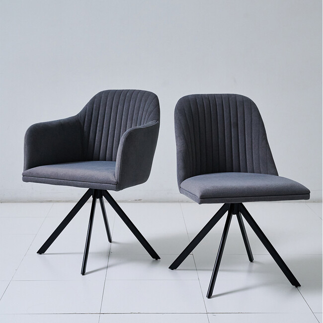 N-VISTA（エヌビスタ）チェア（アーム無）グレー アーム有（左）アーム無（右）※ご覧いただいている商品ページはアーム無仕様となります。