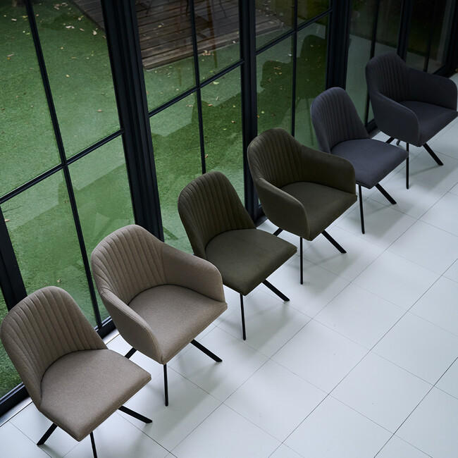 N-VISTA（エヌビスタ）チェア（アーム有）グレー 