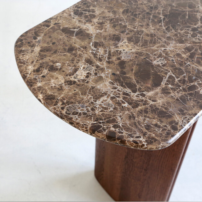 TATHRA console 150 Dark Emperador top-Espresso Oak leg 