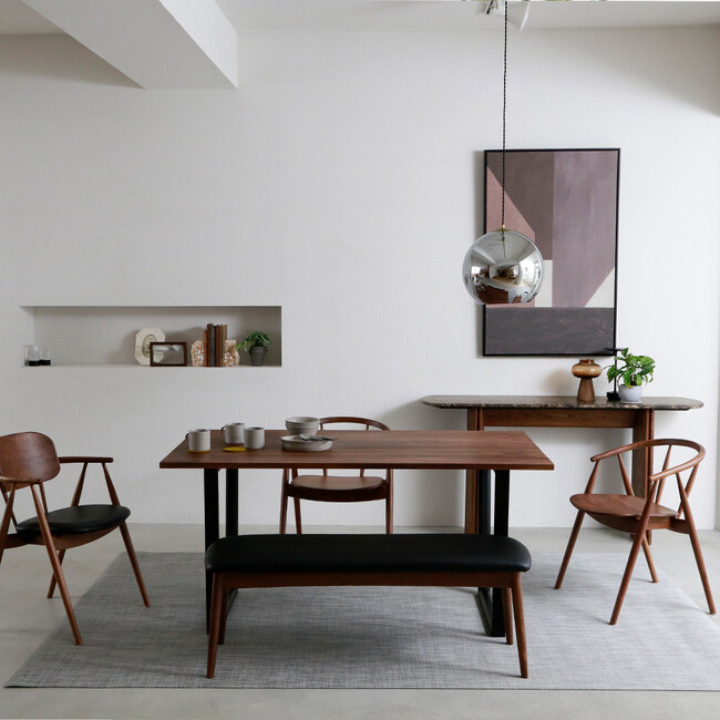 TATHRA console 150 Dark Emperador top-Espresso Oak leg 