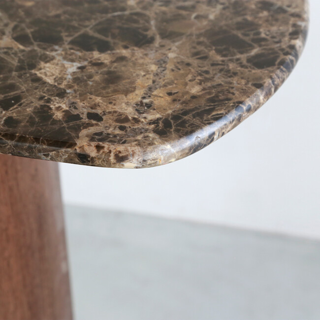 TATHRA console 150 Dark Emperador top-Espresso Oak leg 