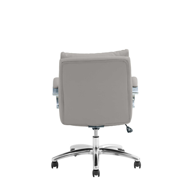 ポケットコイル内蔵 デスクチェア（PUレザー・ライトブラウン） グレージュ