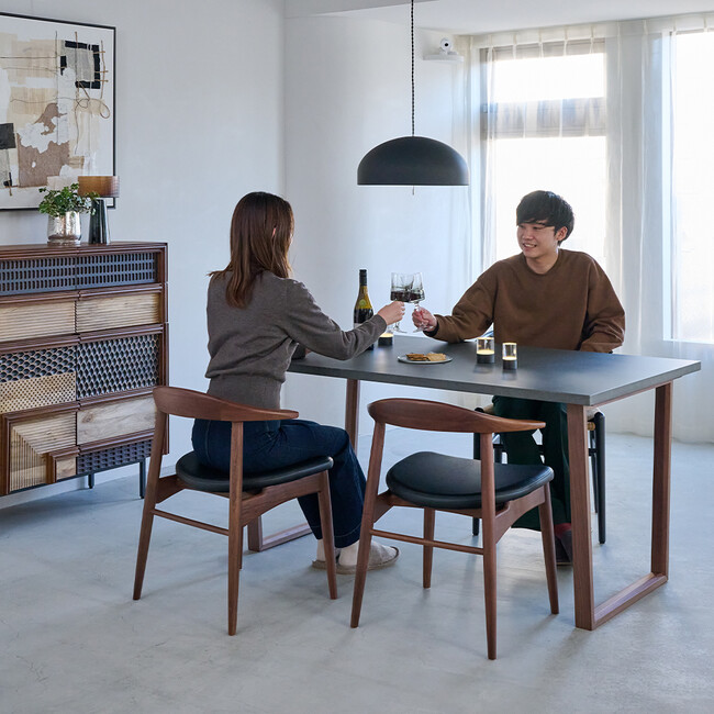 ウィルティック マティエラ塗装 ダイニングテーブル （横幅160 x 奥行85 cm） DGY 