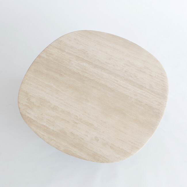 EDEN coffee table 90 Travertine top-Espresso Oak leg 