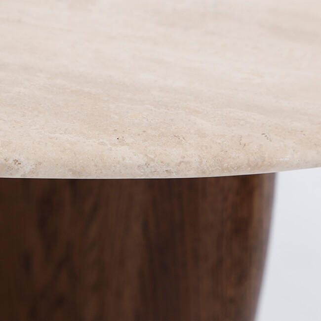 EDEN coffee table 90 Travertine top-Espresso Oak leg 