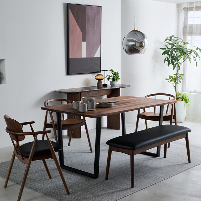 ウィルティック ヨコハギ無垢 ダイニングテーブル （横幅140 x 奥行80 cm） ウォールナット ※このページはW140cmの販売ページです。