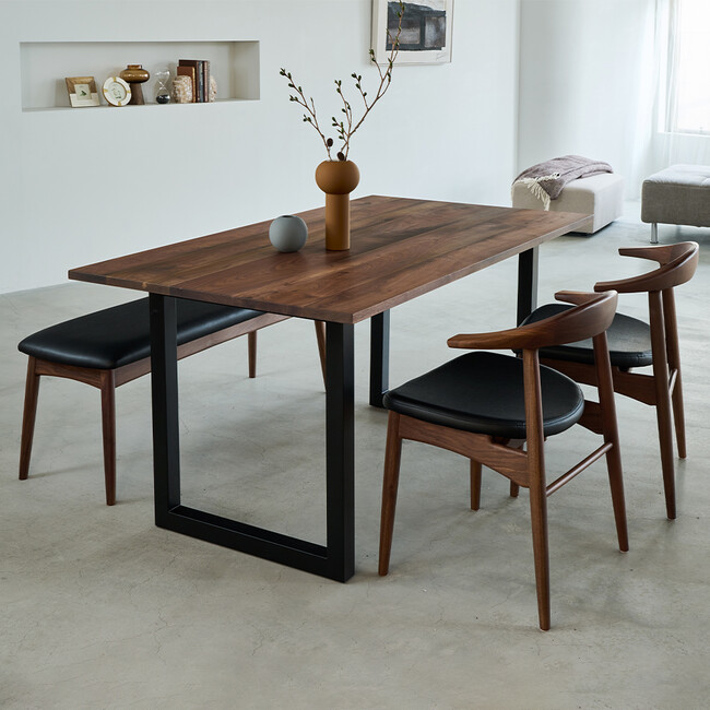 ウィルティック ヨコハギ無垢 ダイニングテーブル （横幅150 x 奥行85 cm） ウォールナット ※このページはW150cmの販売ページです。