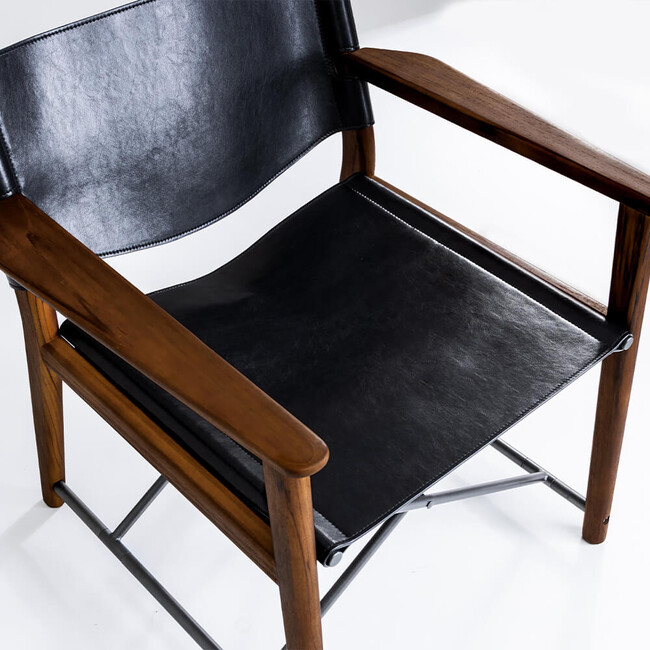 【限定】foxx chair（フォックス）Lounge Chair（ラウンジチェア） Deck BK Leather 
