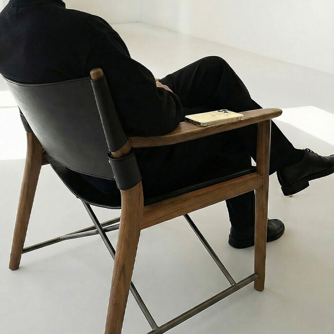 【限定】foxx chair（フォックス）Lounge Chair（ラウンジチェア） Deck BK Leather 