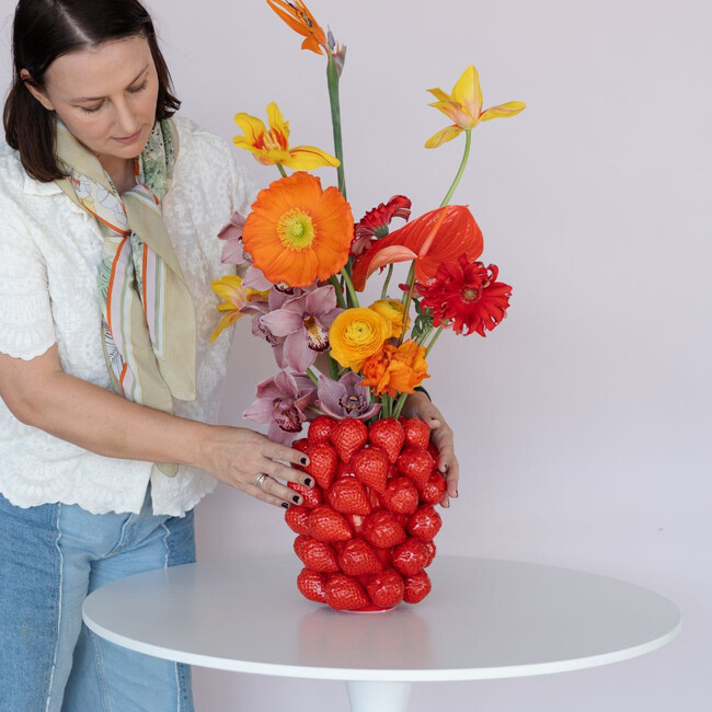 ストロベリーズ レッド 24cm フラワーベース 