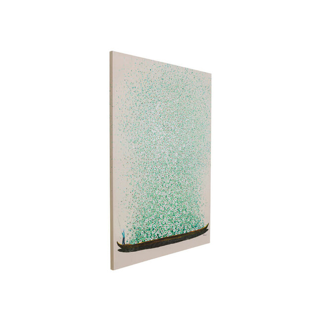 フラワーボート ベージュグリーン 40×50 cm タッチドピクチャー 