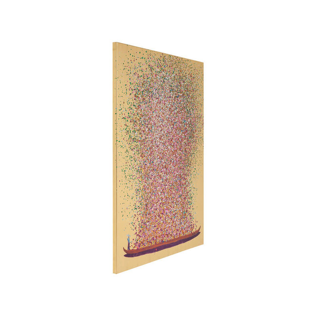 フラワーボート ゴールドピンク 40x50cm タッチドピクチャー * 