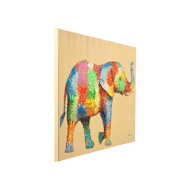 フラワーエレファント50x40cm タッチドピクチャー 