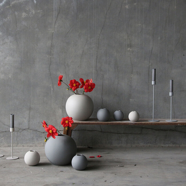 Ball Vase 10cm Grey 