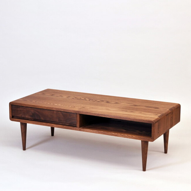 繊細で美しい無垢材のリビングテーブル（ライト） 110　ダーク