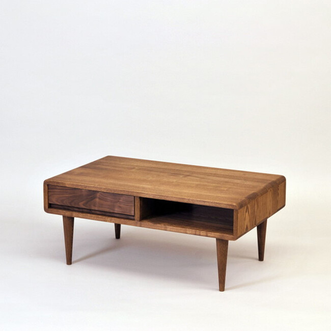 繊細で美しい無垢材のリビングテーブル（ダーク） 85　ダーク