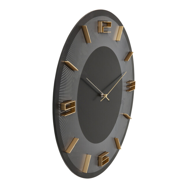 レオナルド ブラック/ゴールド ウォールクロック 