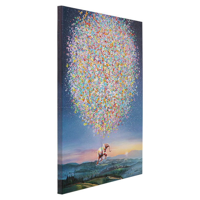 フライングエレファント アットナイト 80x100cm キャンバスピクチャー 