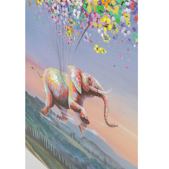 フライングエレファント アットナイト 80x100cm キャンバスピクチャー 