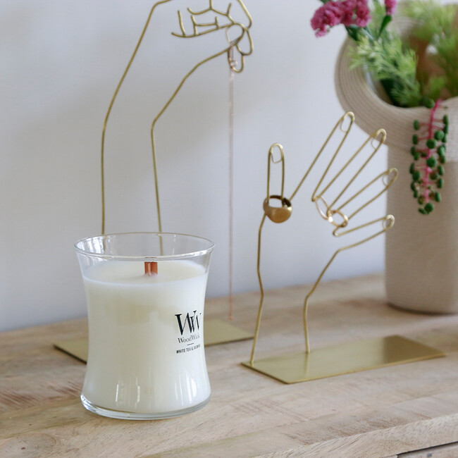 WoodWick（ウッドウィック） ジャーM キャンドル（ホワイトティー＆ジャスミン） 