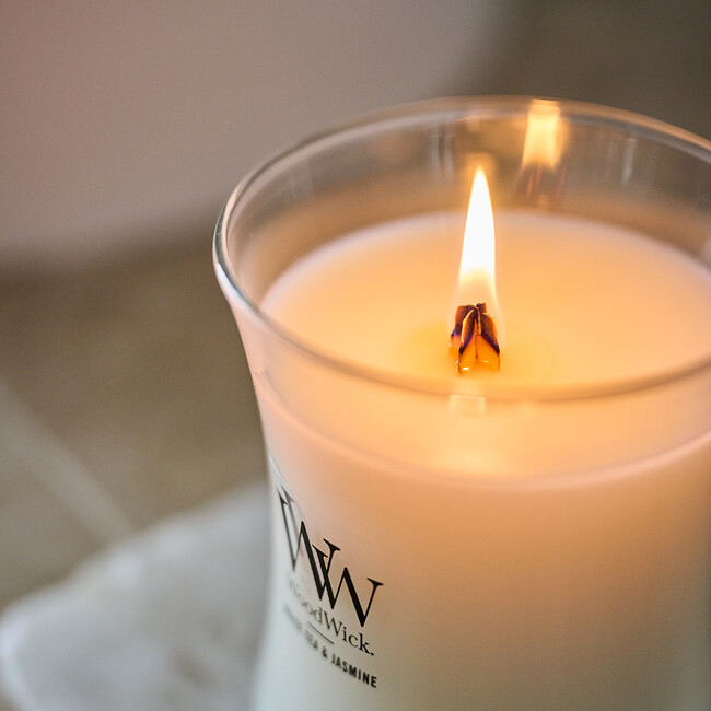 WoodWick（ウッドウィック） ジャーM キャンドル（ホワイトティー＆ジャスミン） 