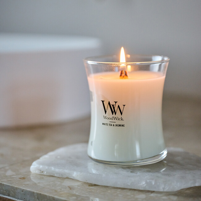 WoodWick（ウッドウィック） ジャーM キャンドル（ホワイトティー＆ジャスミン） 
