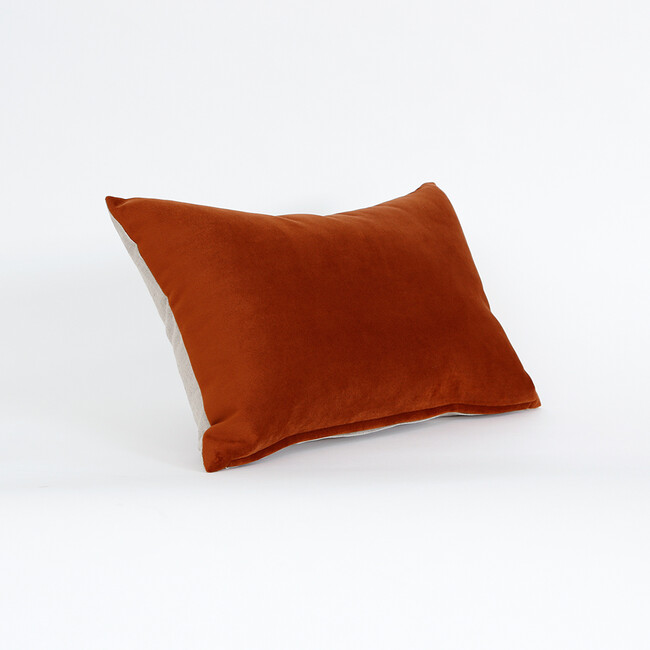 ベロア クッション（オレンジ） 30×45cm（中材込み） オレンジ