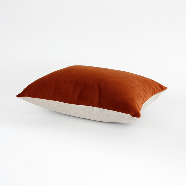 ベロア クッション（グリーン） 30×45cm（中材込み） オレンジ