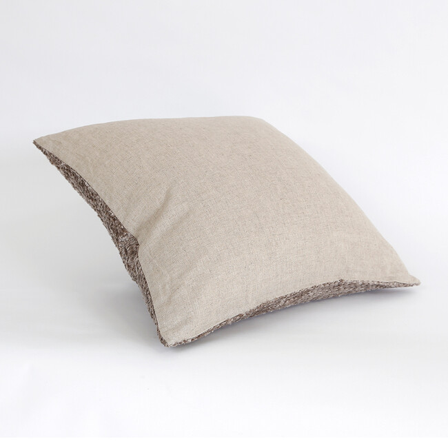 ブークレー クッションカバー（グレー） 50×50cm 裏面：麻