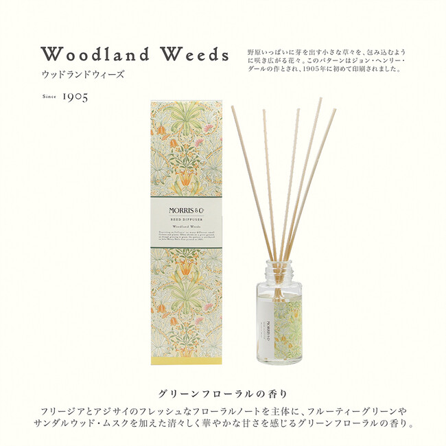 MORRIS&Co FLORAL COLLECTION リードディフューザー（ウッドランドウィーズ） 
