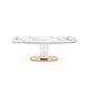カリガリス カメオ 伸長式ダイニングテーブル ／ Calligaris CAMEO extendable Dining table[CS4124-S 165] P9C 天板: P9C ( ホワイトマーブル) 脚：P94 (ホワイト) × P33L (ブラス) (レギュラーサイズ）