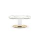 カリガリス カメオ 伸長式ダイニングテーブル ／ Calligaris CAMEO extendable Dining table[CS4124-S 165] P18C 天板: P9C ( ホワイトマーブル) 脚：P94 (ホワイト) × P33L (ブラス) (レギュラーサイズ）